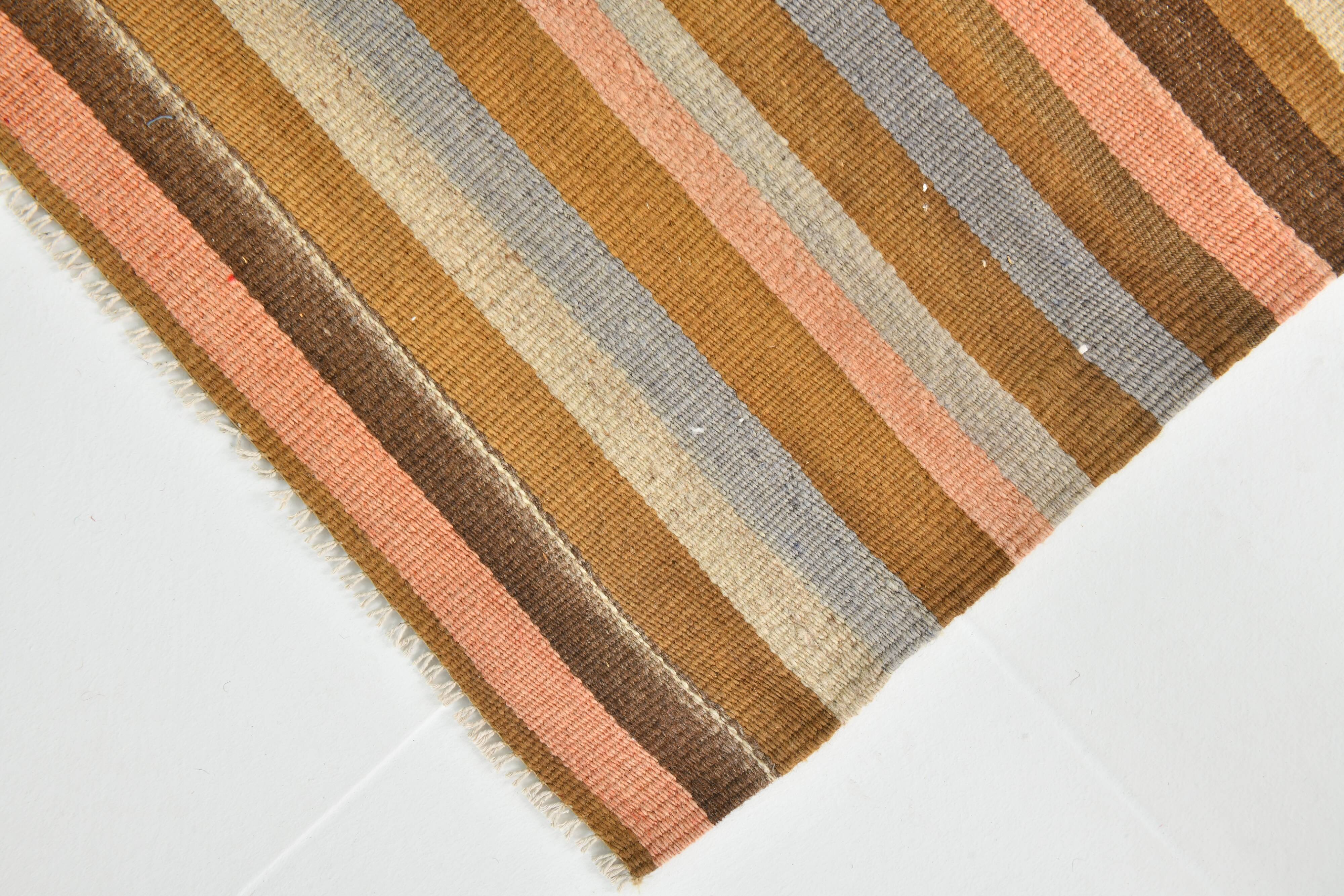 5x7 Mid Century Modern Vintage Kilim Rug, 142x225Cm