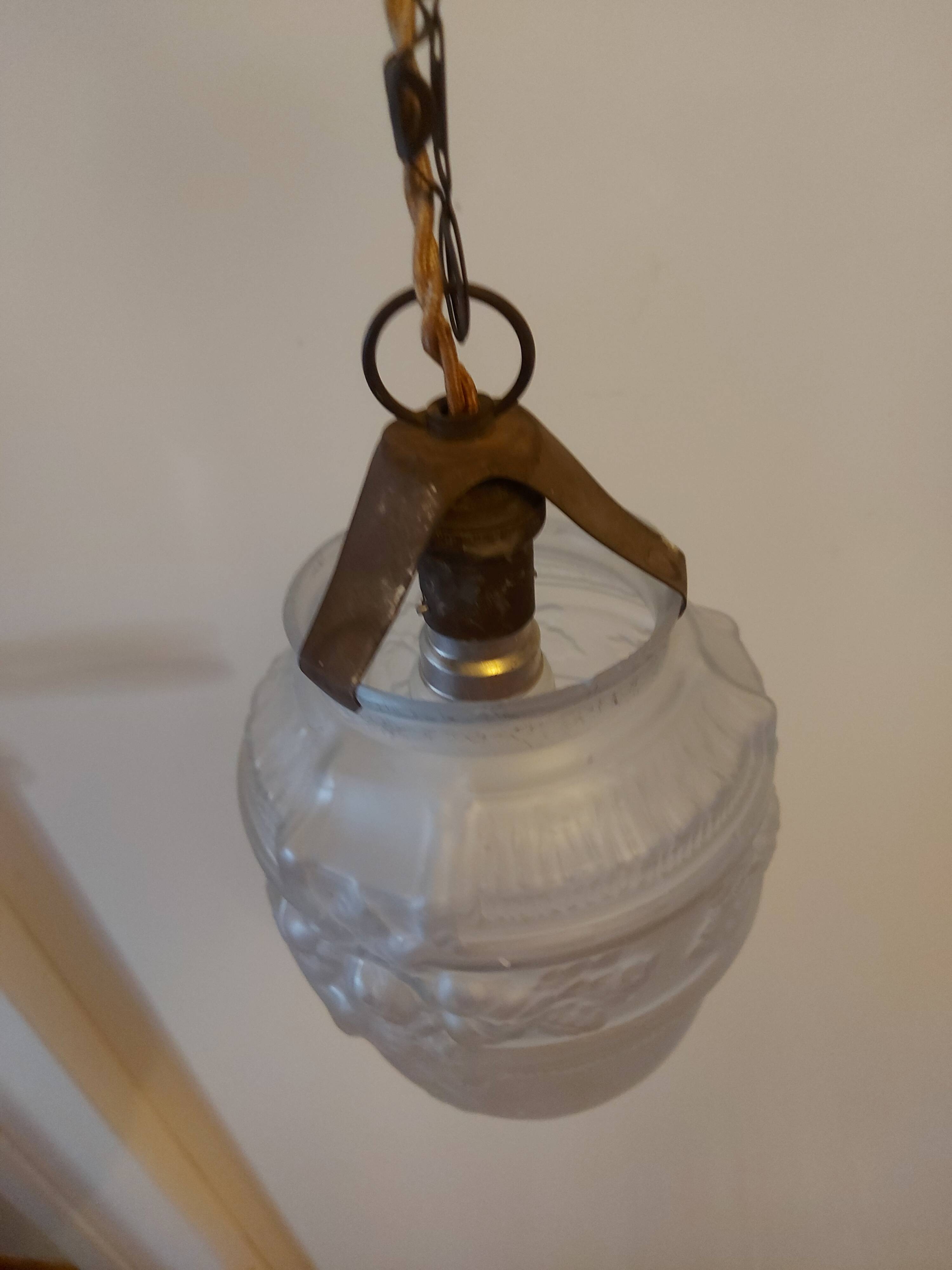 Art Deco chandelier in molded blown glass