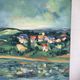Painting painting oil on canvas Oechslin view village edge of vintage water