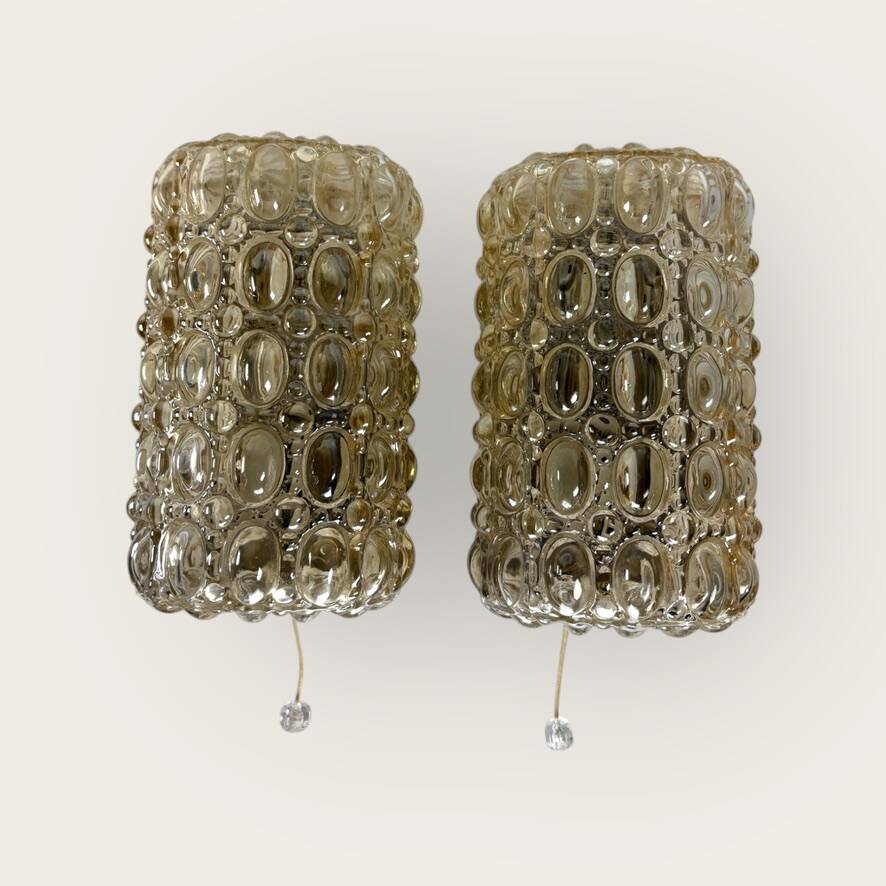 Tynell "Bubble" Limburg 1960s vintage Germany wall lights x2