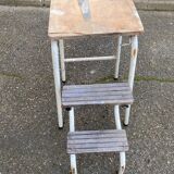 Folding wooden stool step ladder