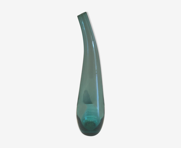 Soliflore en verre bleu