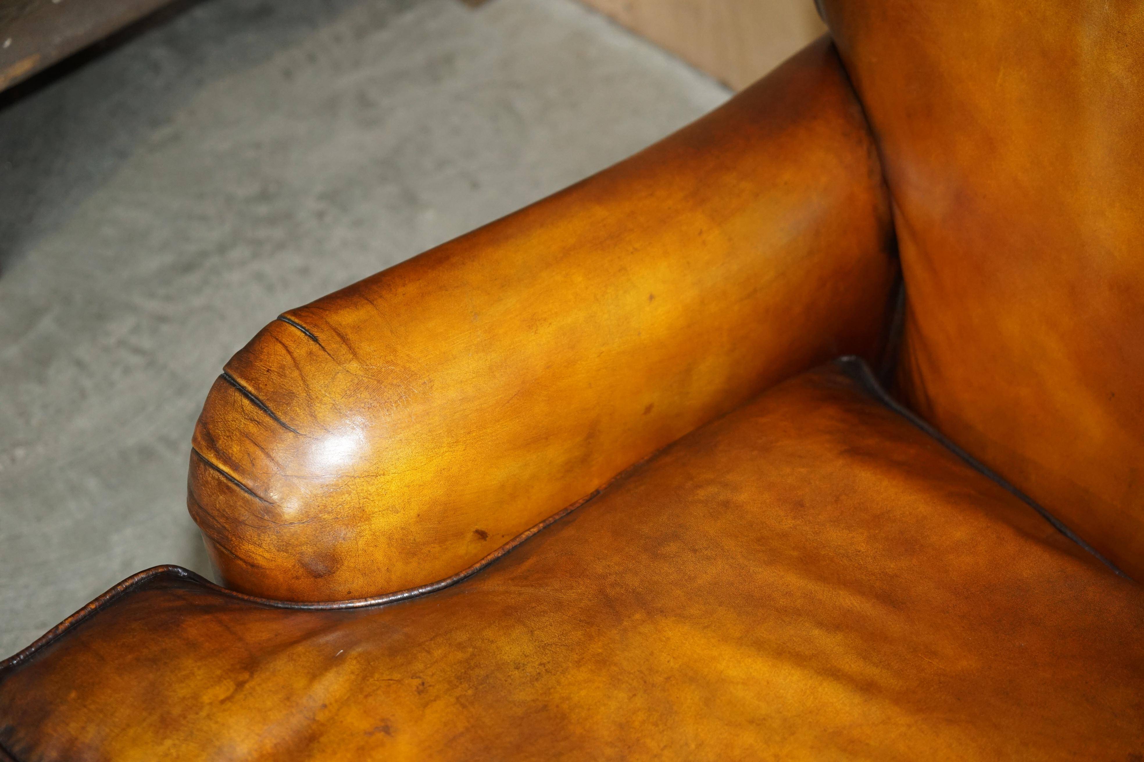 Restored leather Howard & Son canapé style, 204 cm