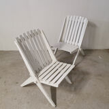 Pair of folding scissor chairs, 1950