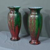 Pair of Glass Paste Vases – Mid 20th Century