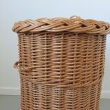 Rattan basket with handles and lid 60/70