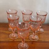 6 small Rosaline glasses