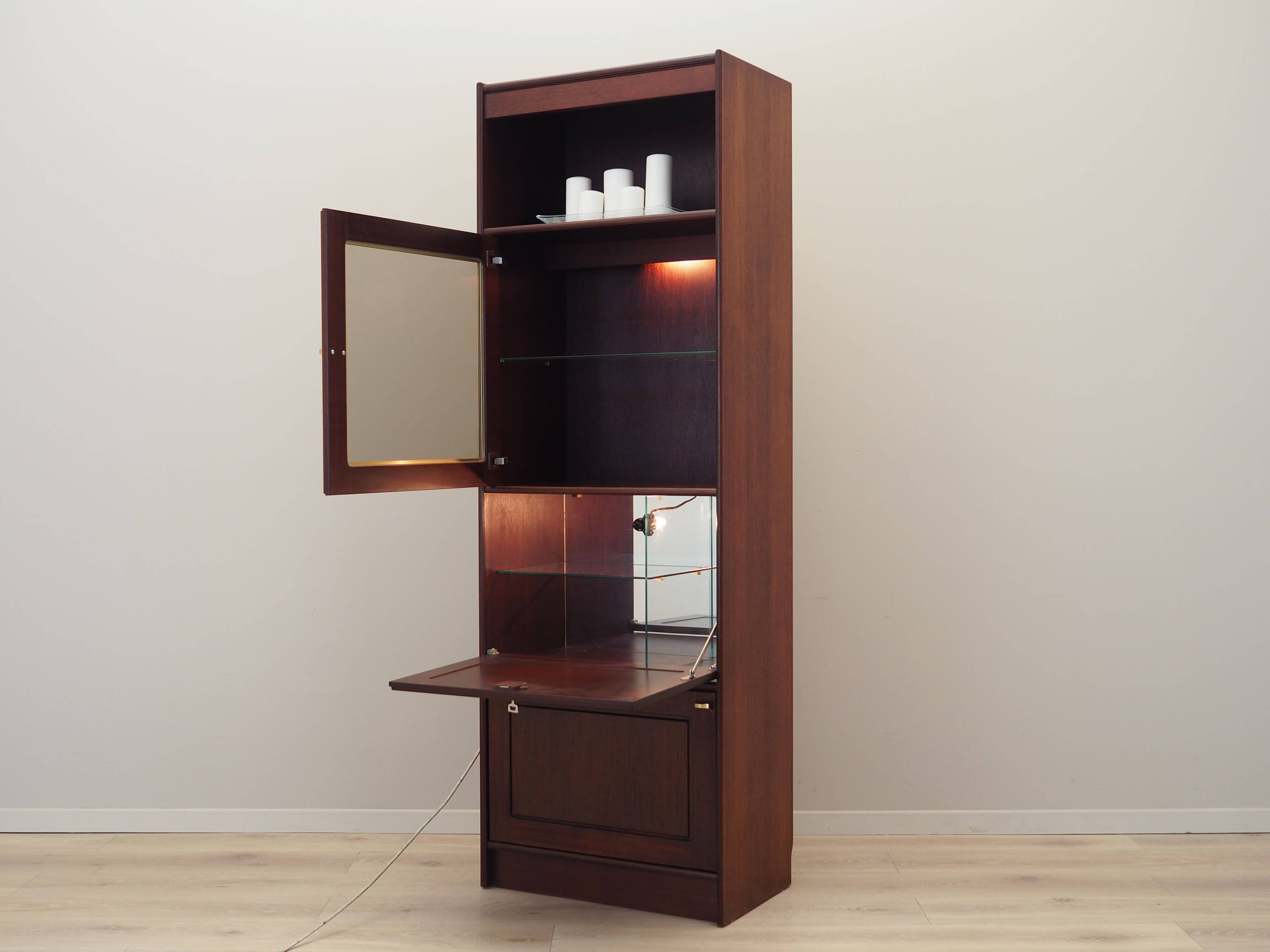 Mahogany showcase, Danish design, 1970s, production: Denmark