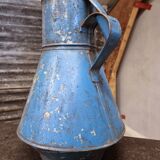 Pichet, bidon, vase à fleurs ancien, bleu azur