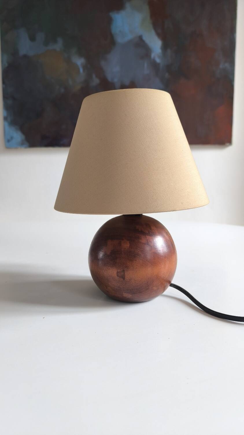 Walnut wood ball lamp