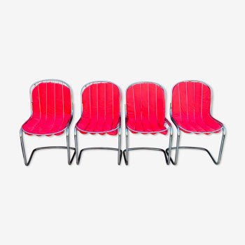 Ensemble de 4 chaises métal design italien