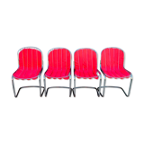 Ensemble de 4 chaises métal design italien