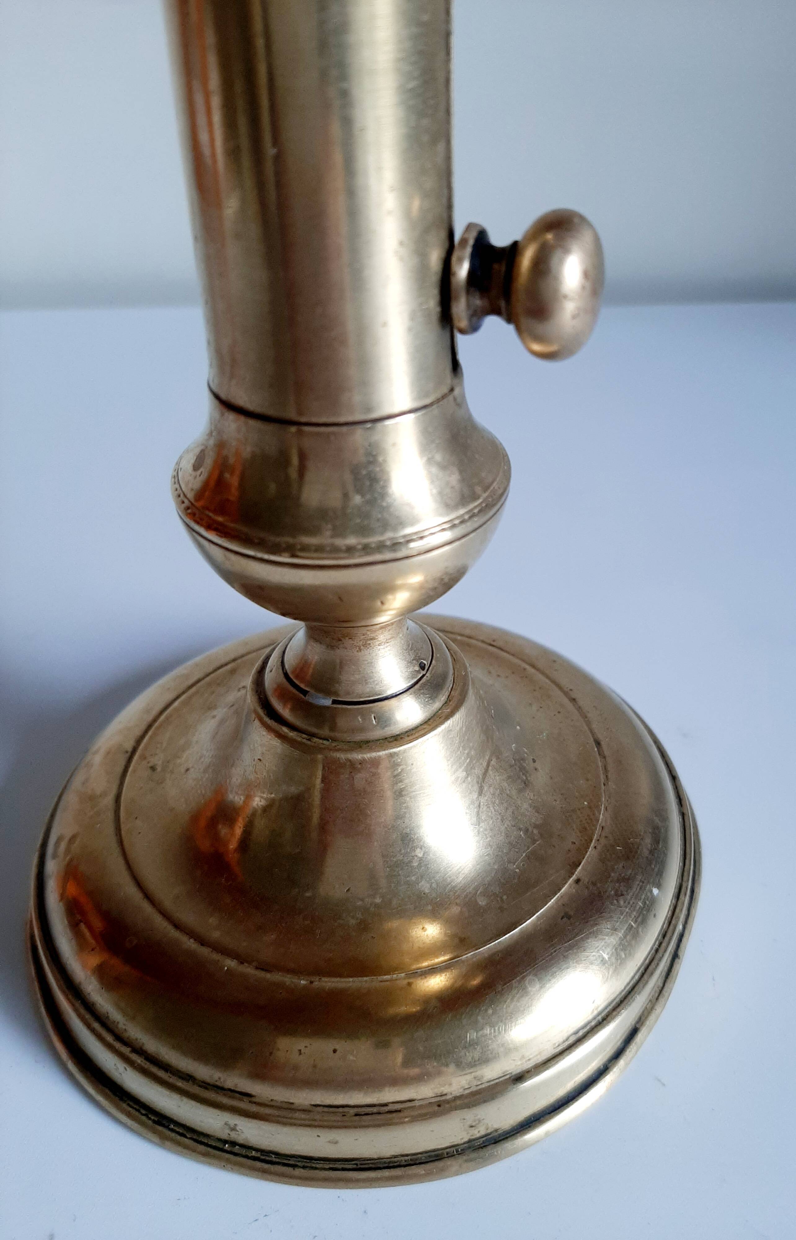 Golden brass candle holder