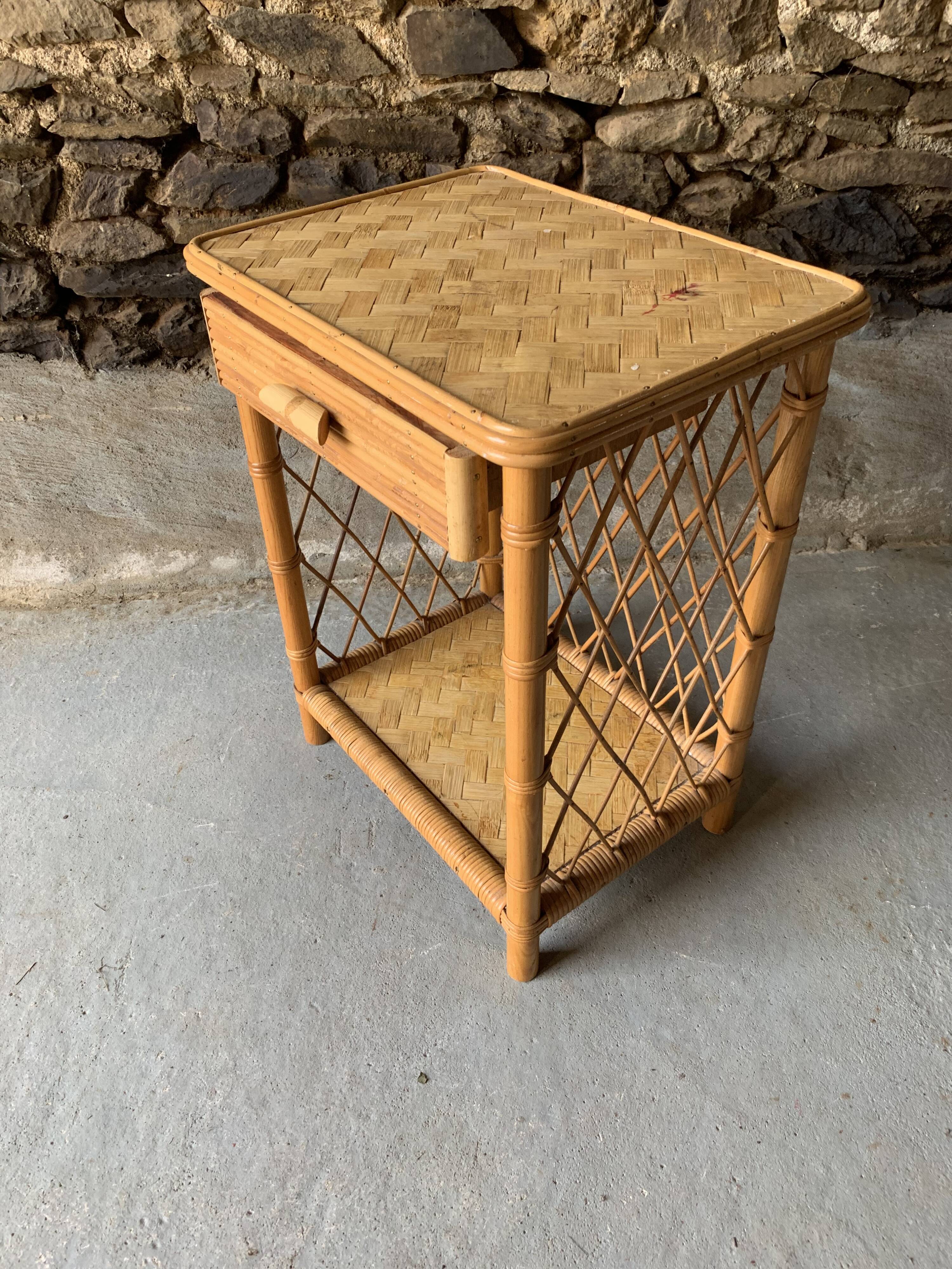 Rattan nightstand