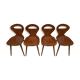 Series of 4 baumann chairs vintage rustic ant from the 1960s