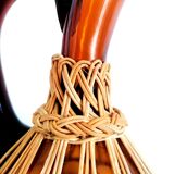 Glass and wicker decanter 1970
