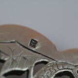 Large Silver Metal and Bois D'Amourette Fish Service Cover