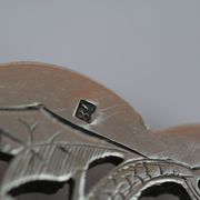 Large Silver Metal and Bois D'Amourette Fish Service Cover