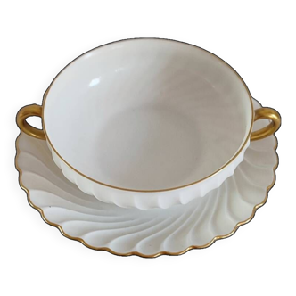 Tasse et sous tasse en porcelaine de limoges Havilland