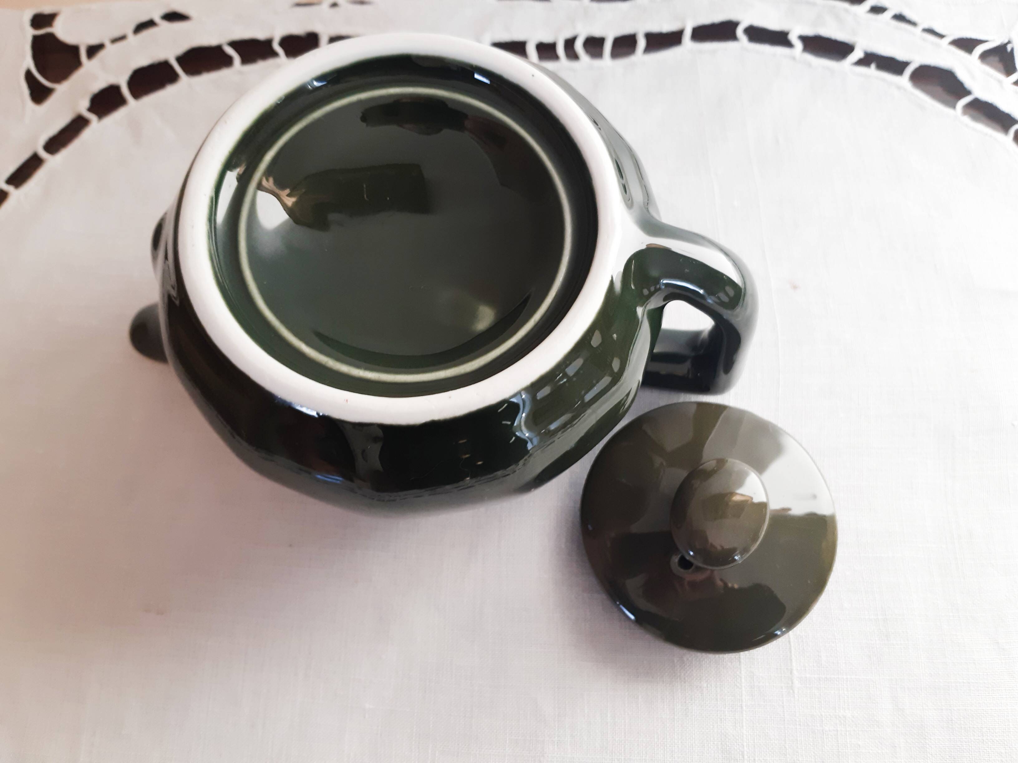 Coffee/tea set, green porcelain bistro