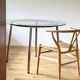 Table à manger vintage en verre chromé ikea
