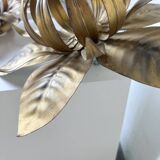 Pair of gold metal flower wall lights