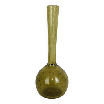 Vase soliflore en verre bullé vert