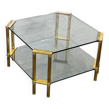Brass and Glass Coffee Table, 1970s
