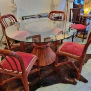 Table & chaises Maugrion Roche Bobois 1980