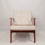 Scandinavian Vintage Armchair With Upholstery Bouclè Cushions Mid Century Design