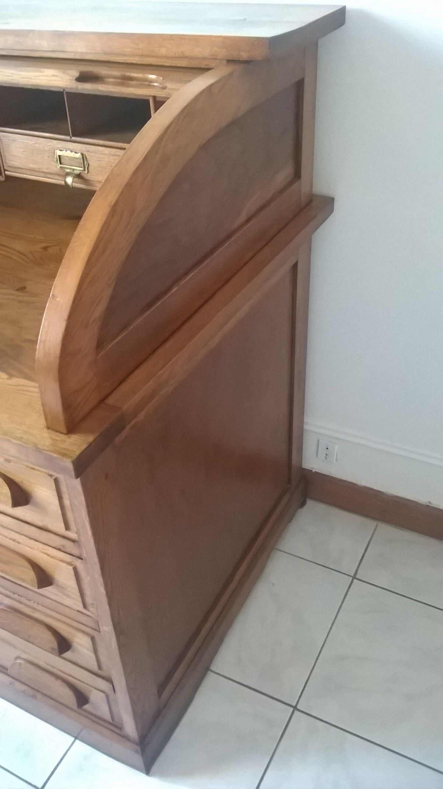 American desk with oak curtain