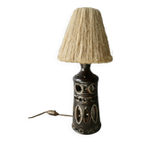 Openwork ceramic lamp and rope lampshade, 1960s