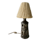 Openwork ceramic lamp and rope lampshade, 1960s