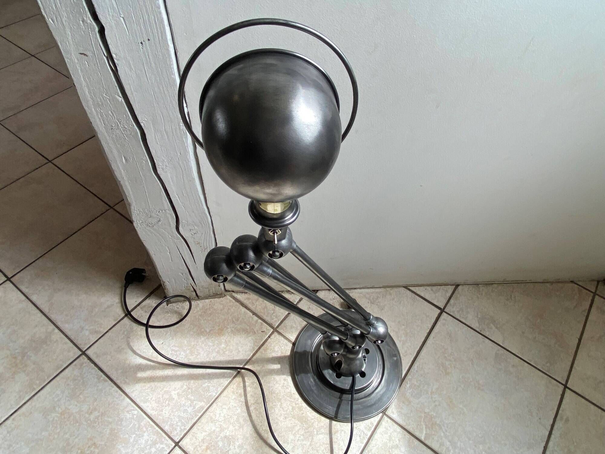 Jieldé 5-arm floor lamp, 40cm, graphite, industrial style, Jean Louis Domecq, 1950s vintage