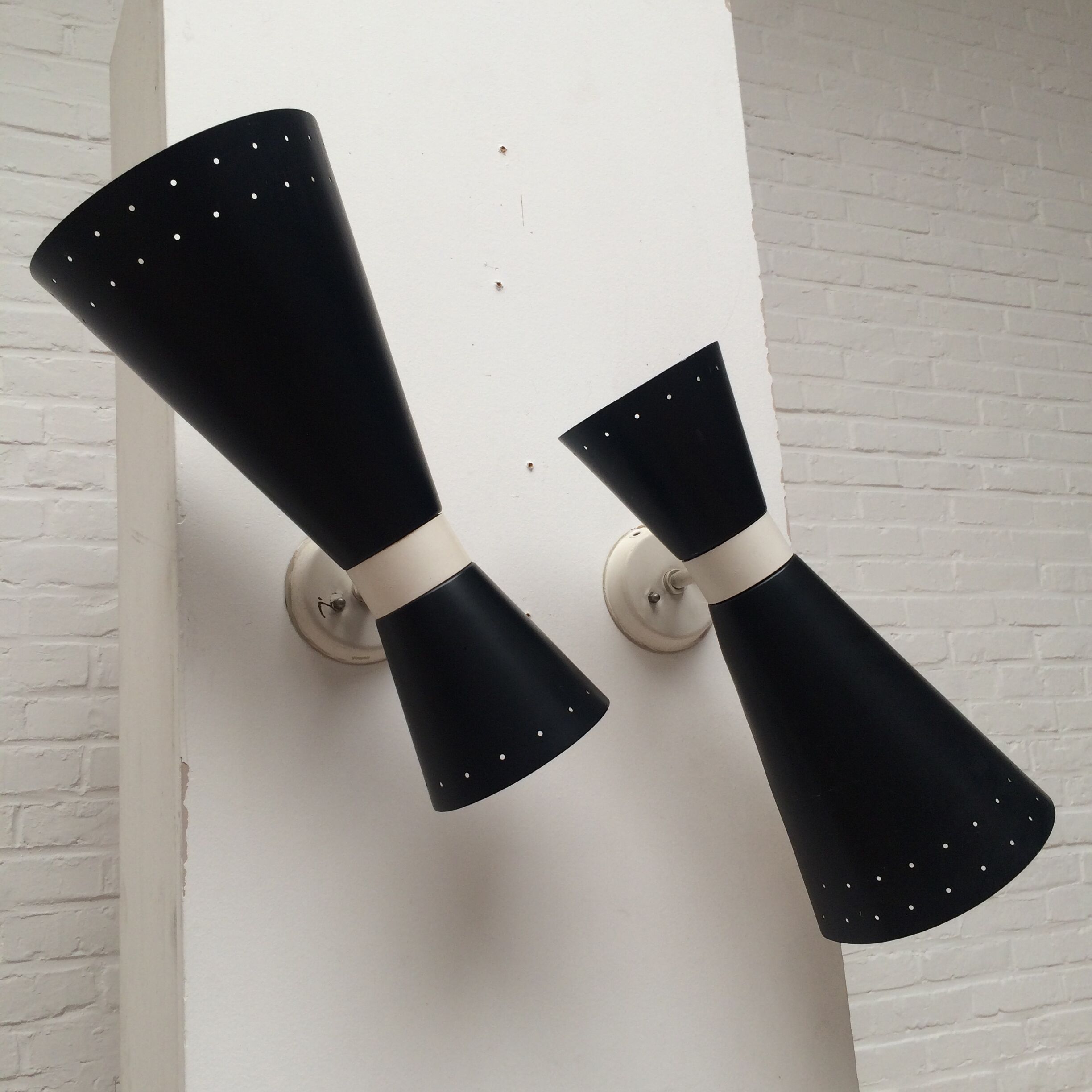 Elegant wall lamps by Stilnovo, anno 1950s (set of 2)