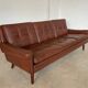 Danish mid-century Svend Skipper cognac 3 person sofa 1960s