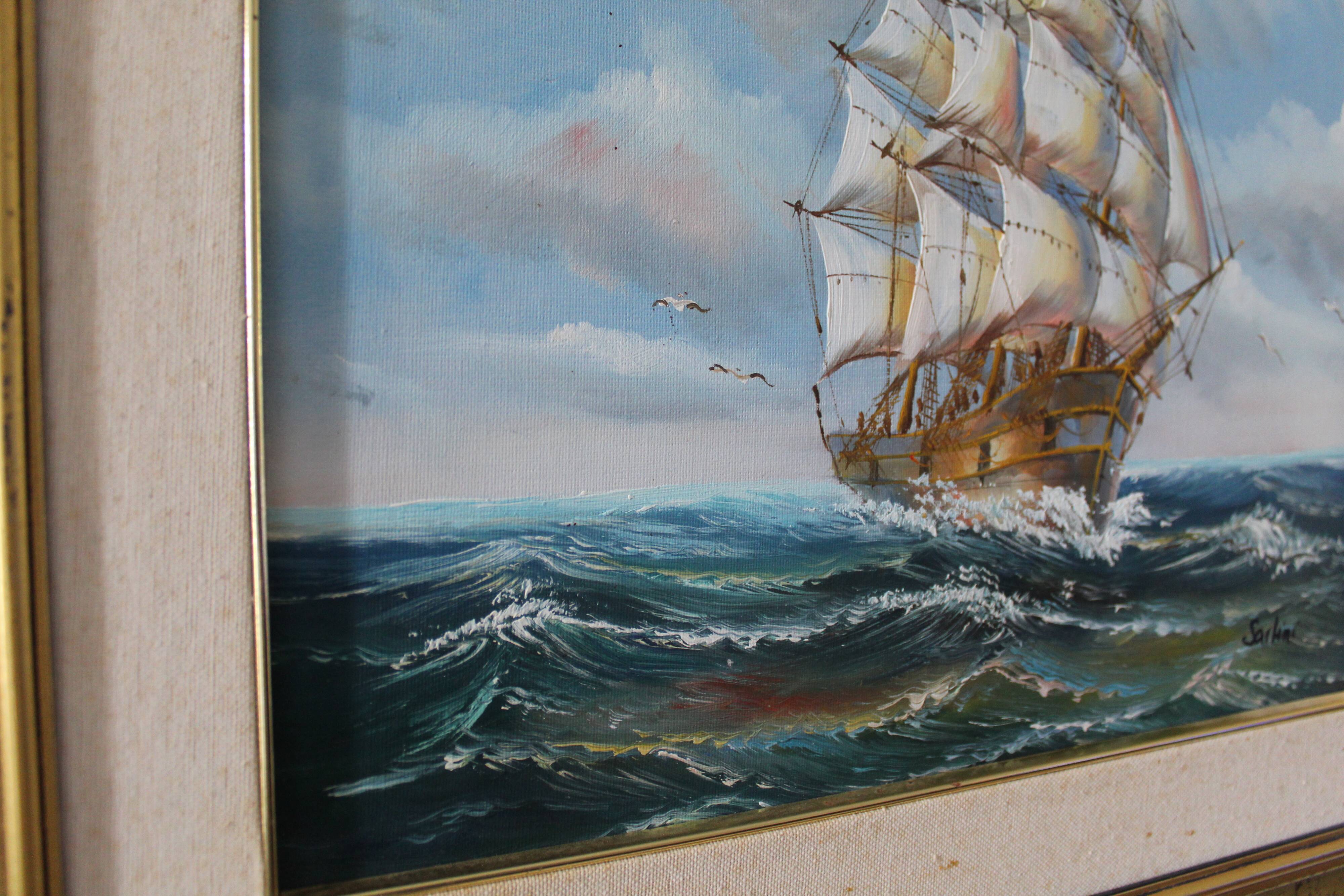 Tableau "Voilier dans la tempête"