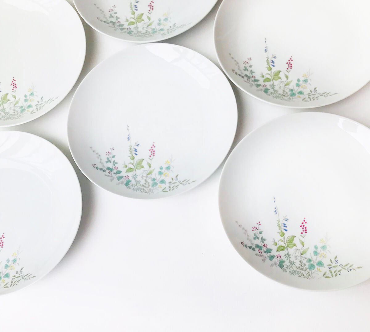 Set of 8 large vintage porcelain plates