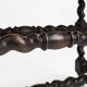 Antique French wooden stool with rattan top, ca. 1880
