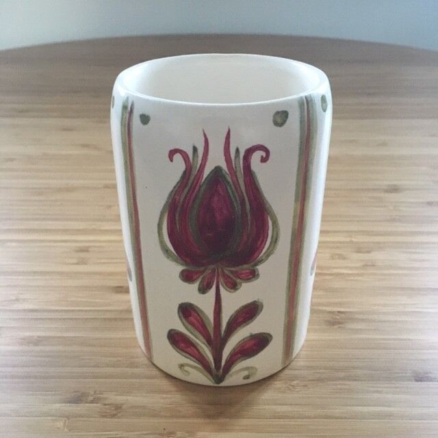 Mug signé décor coeur et fleur rose