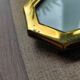Mini octagonal photo frame in gold metal and vintage glass