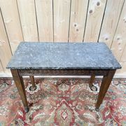 Louis XVI Style Console Table – Carved Oak & Marble Top