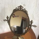 Lot de deux miroirs psychés en bronze