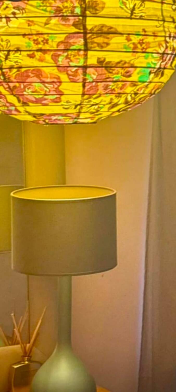 Printed fabric pear-shaped suspension