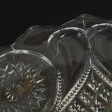 Support à gâteau Art déco transparent Support à gâteau en verre pressé à motif étoile