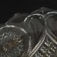 Clear Art Deco Cake Stand Pressed Glass Star Motif Cake Stand