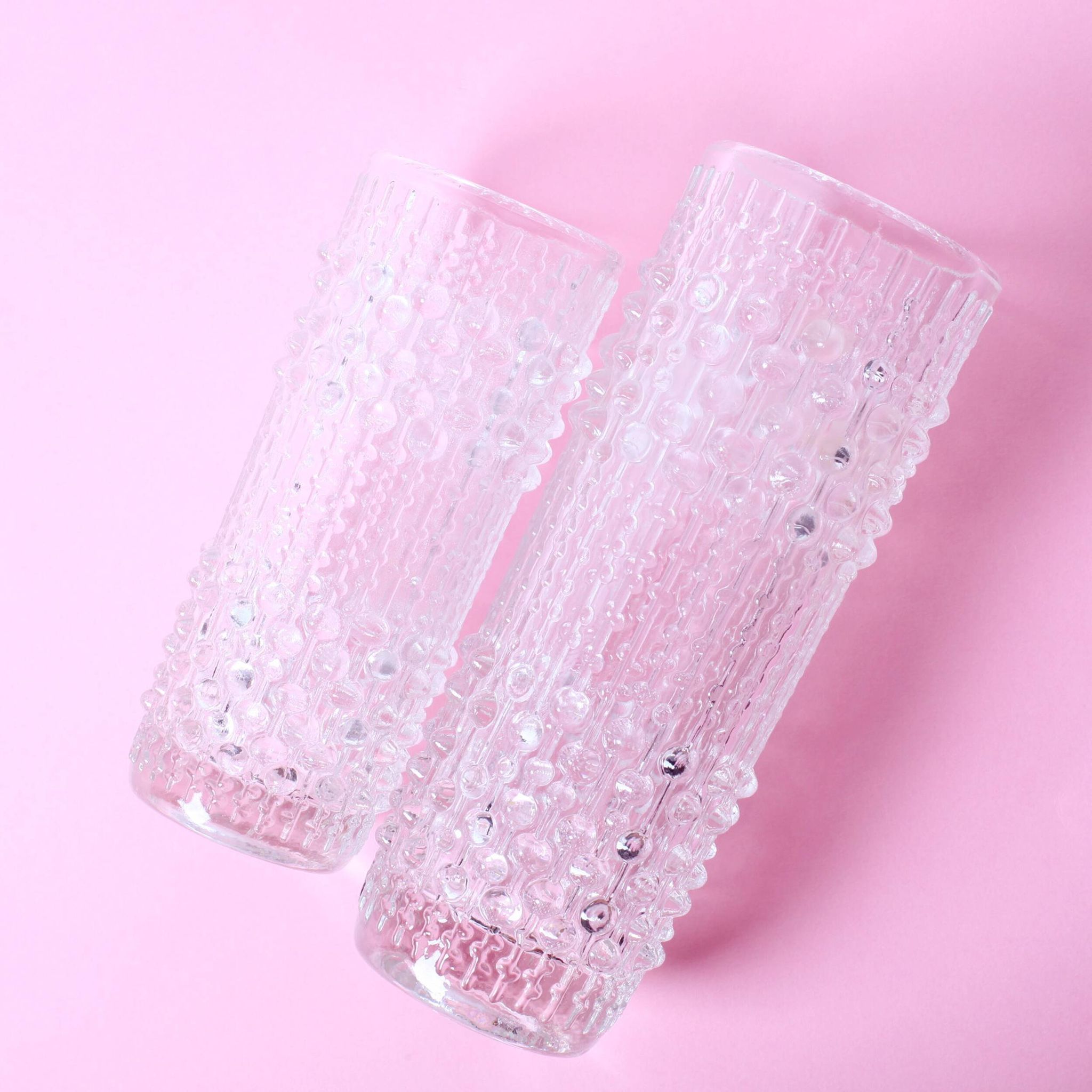 Set of 2 Glass Vases CandleWax by František Pečený / Czech Republic / 1972