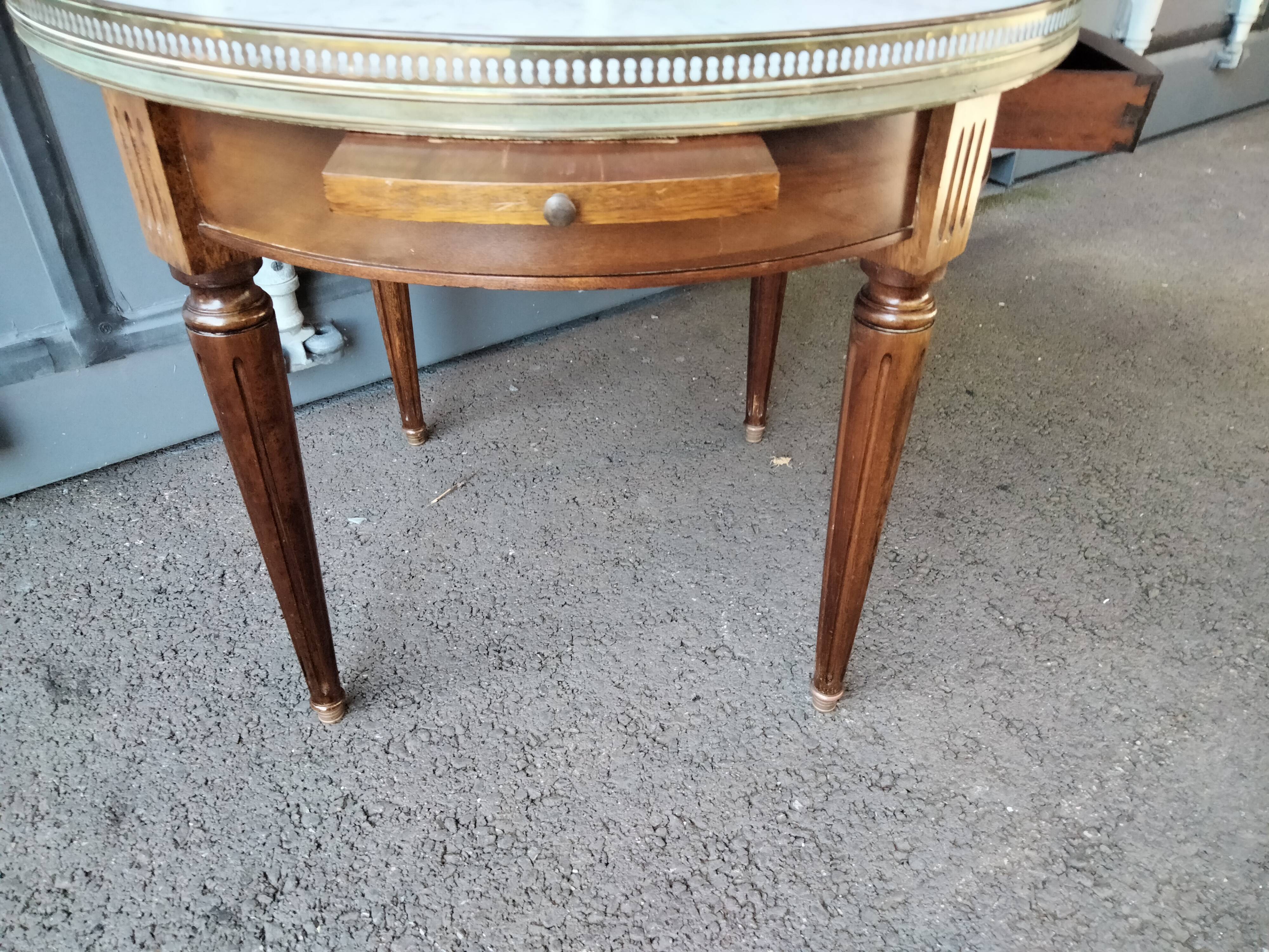 Coffee table hot water bottle old marble top Louis xvi style