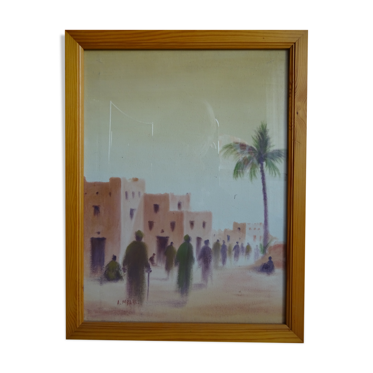 Oil on canvas signed representing a scene from North Africa