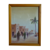 Oil on canvas signed representing a scene from North Africa